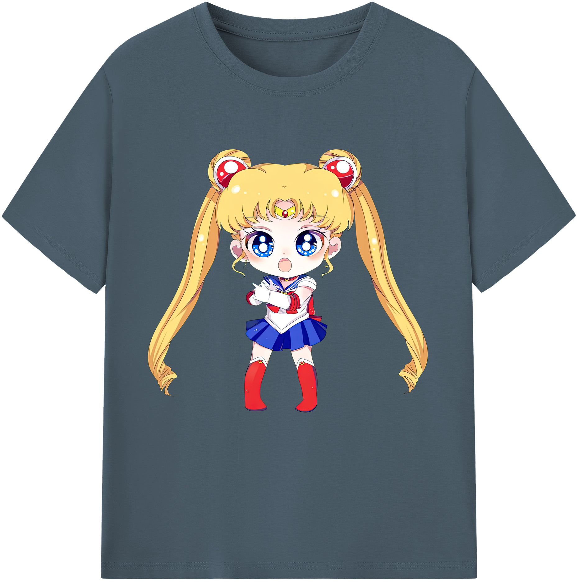 （画像用） 美少女戦士セーラームーン 月野 うさぎ つきの うさぎ Sailor Moon Tsukino Usagi 綿100％半袖Tシャツ（フロントプリント）